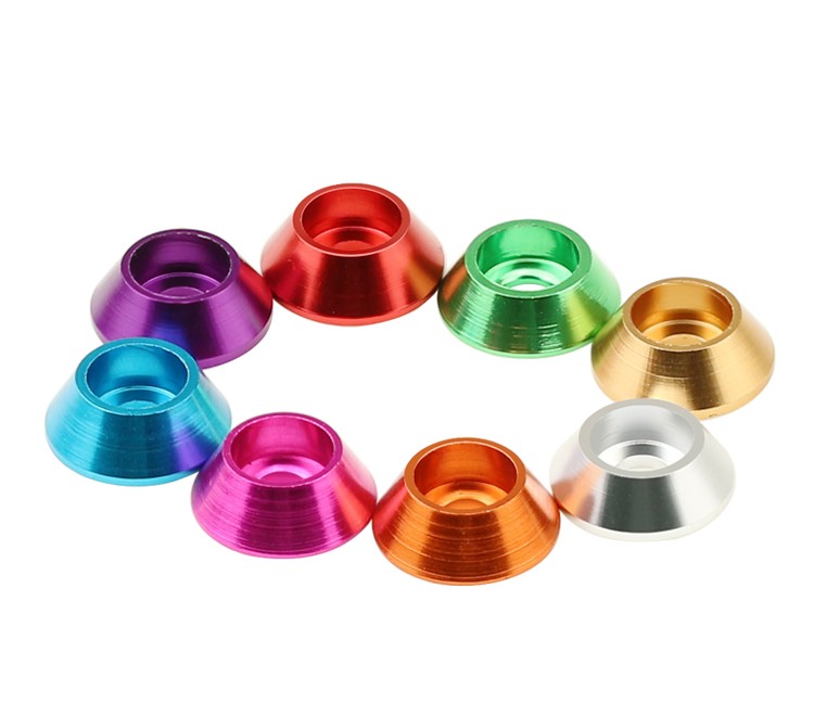 M3-M8 Colors Aluminum Alloy Cone Cup Head Washers Gasket Fit for Bolts & Screws