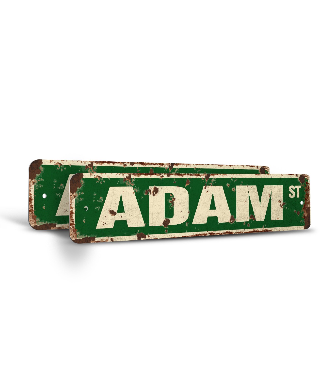 ADAM Vintage Style Rustic Street Sign Childrens Name Room Plastic Metal