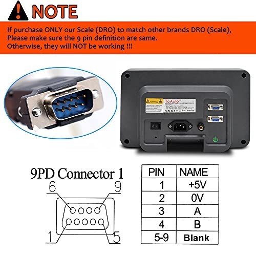 TOAUTO Digital Readout 2 Axis DRO Display for Milling Lathe EDM Machine