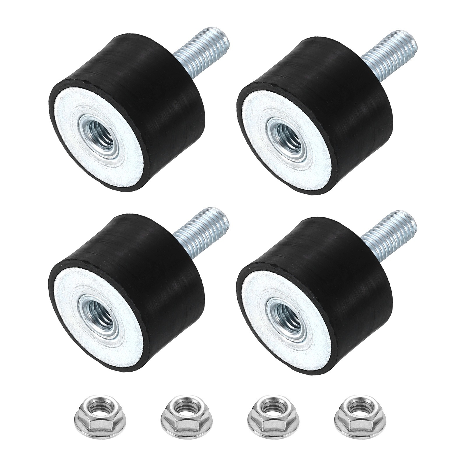 4Pcs M8x22mm Rubber Mounts 30x20mm(DxH) Rubber Shock Absorber Mount with Nuts