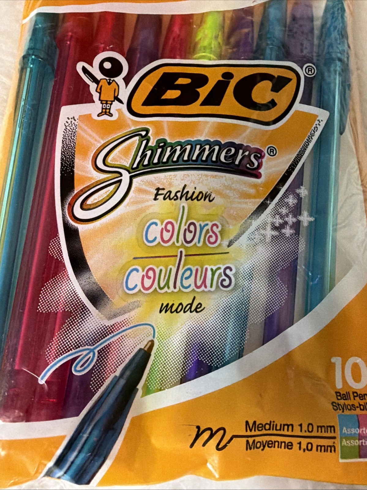 BIC Shimmers pack of 10 new sealed pens. Brand new sealed