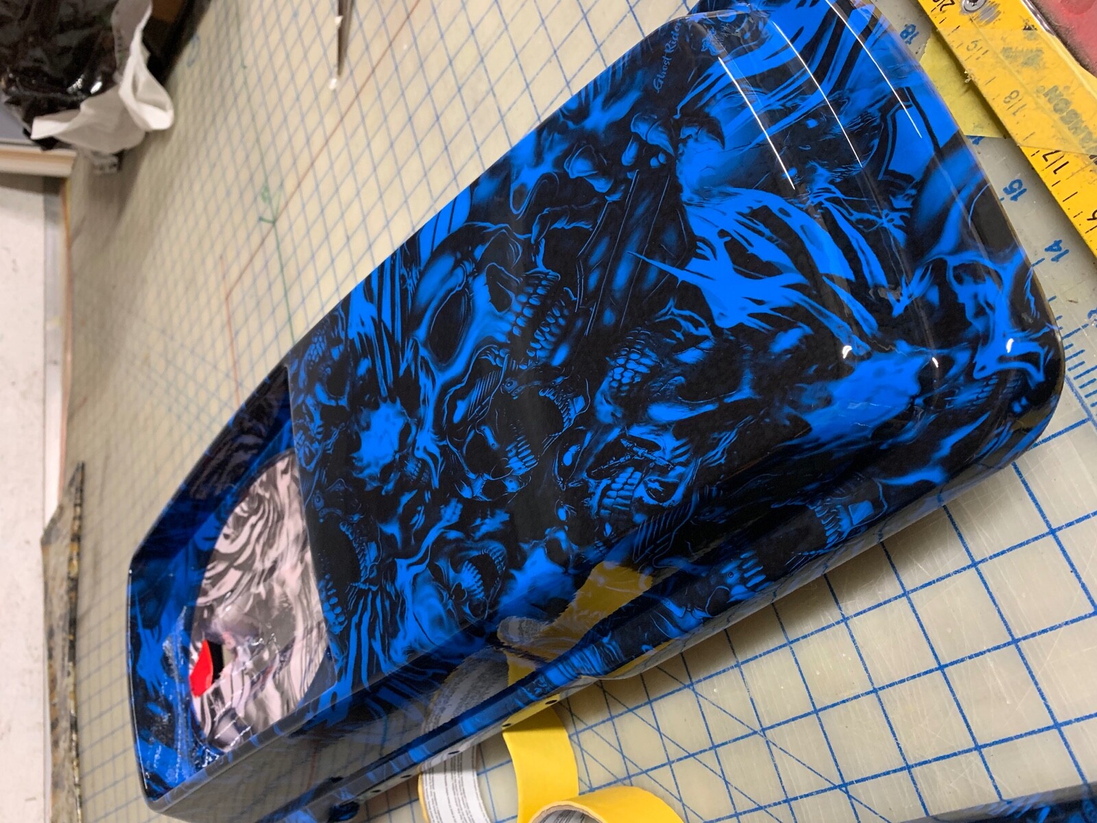 HYDROGRAPHIC FILM Skulls ghost rider Harley 7′ x 20″ hydro dipping DIP APE