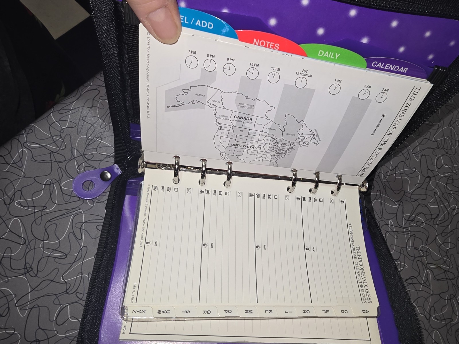 Vtg. Y2K NEW Mead Brights Daily Planner Address Telephone Note 6 Ring Binder