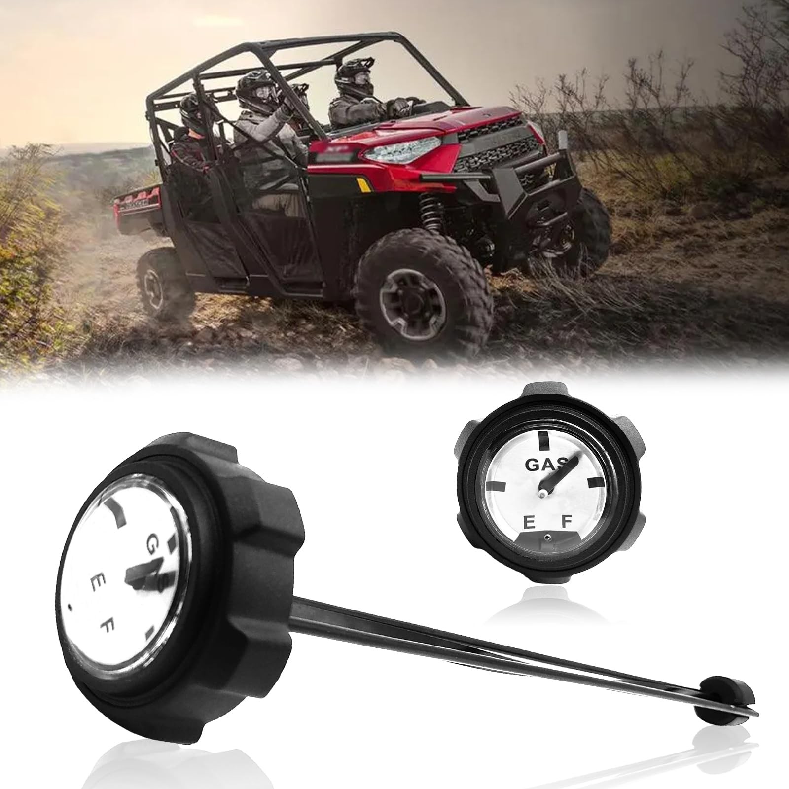 Ranger Gas Cap with Gauge, UTV Fuel Gas Cap Gauge Compatible with Polaris Ran…