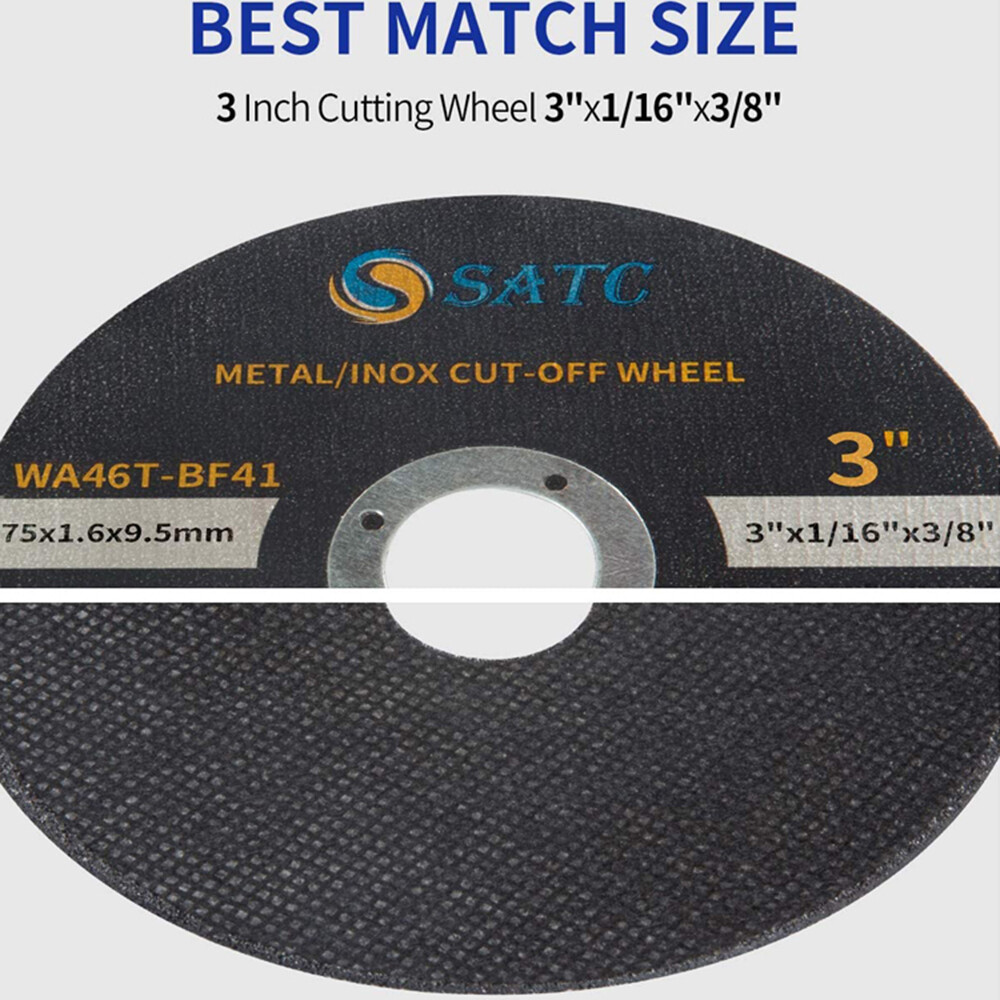 25PCS 3in Cut Off Wheels 3″x1/16″x3/8″ Arbor Metal Cutting Disc Die Grinder Tool