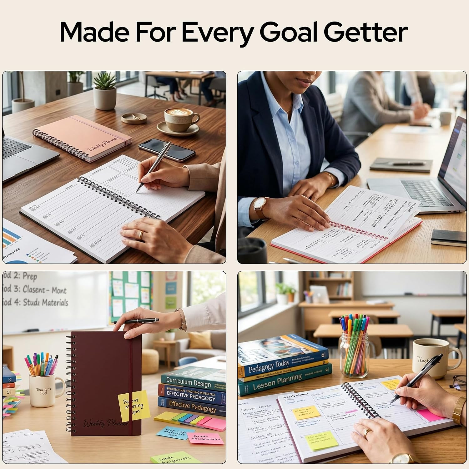 Undated Weekly Planner Notebook 2026, A5 Hardcover Weekly to Do List Notebook fo