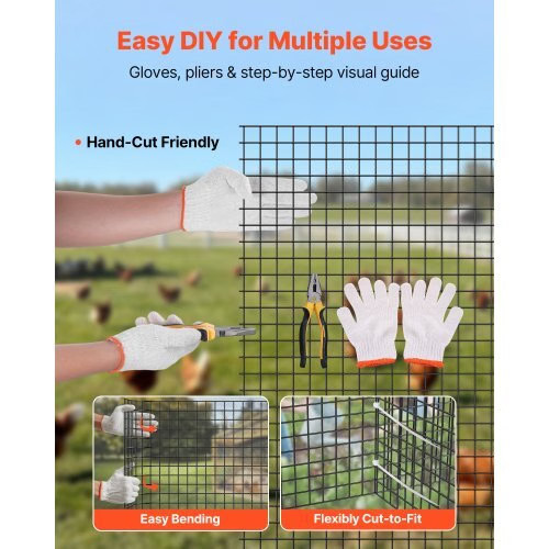 Hardware Cloth 24 in x 50 ft, 1/2 in 19 Gauge Galvanized Wire Mesh Roll, Weather