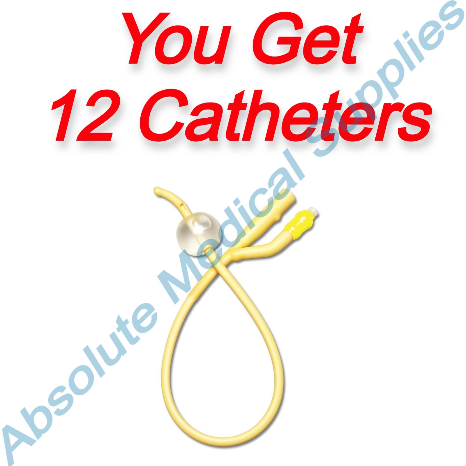 *12-Pieces* Medline Coude Tip Silicone Elastomer Coated 20 Fr DYND11220