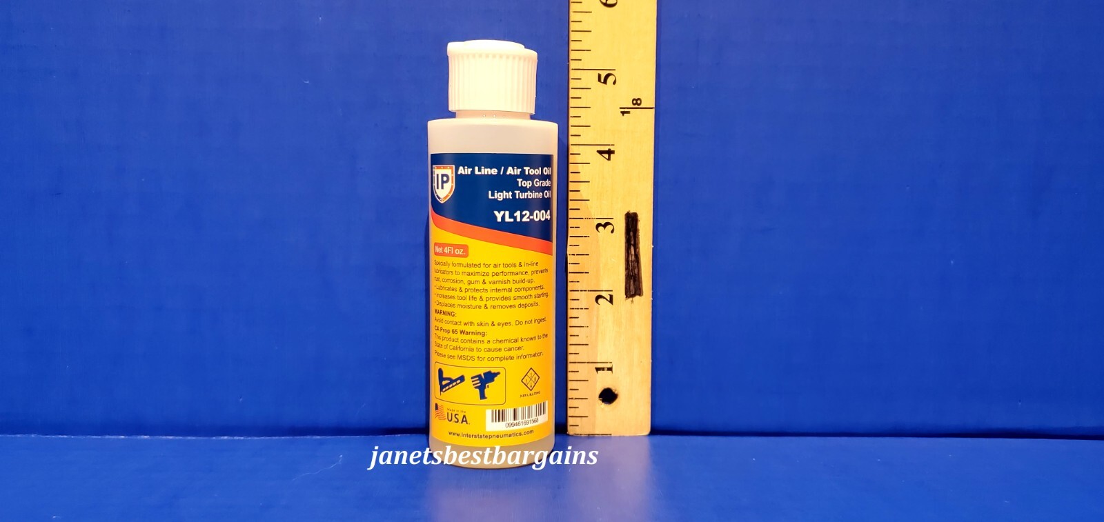 U.S.A. Made Pneumatic Air Tool Oil 4 Oz. Flip Top Bottle 10 Weight Non Detergent