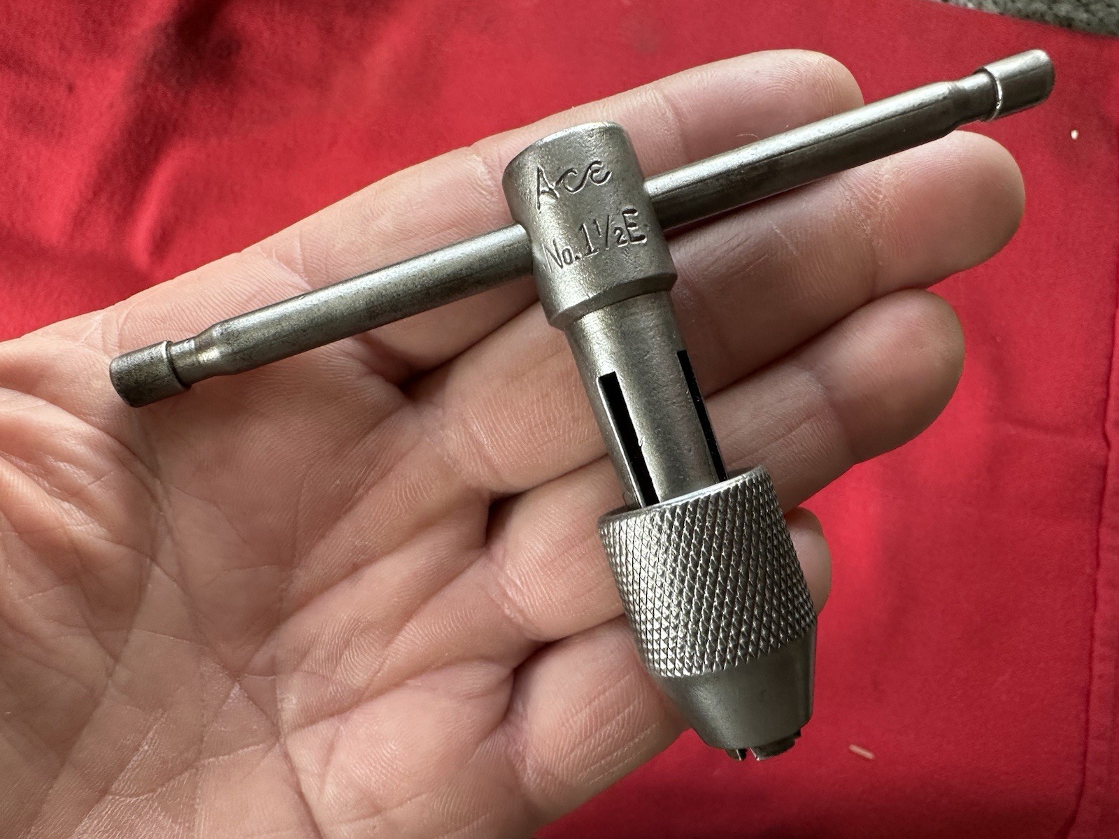 VINTAGE ACE TOOLS No. 1 1/2 E T Handle Tap Holder Wrench Machinist Hand Tool USA