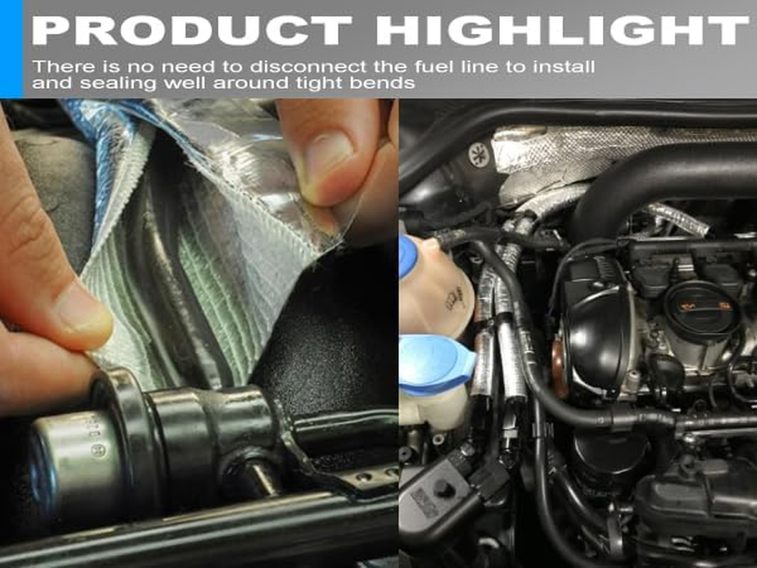 Fuel Line Sleeve 5/8″ I.D. X 39″ Self Adhesive Aluminum Heat Shield Heat-Resista