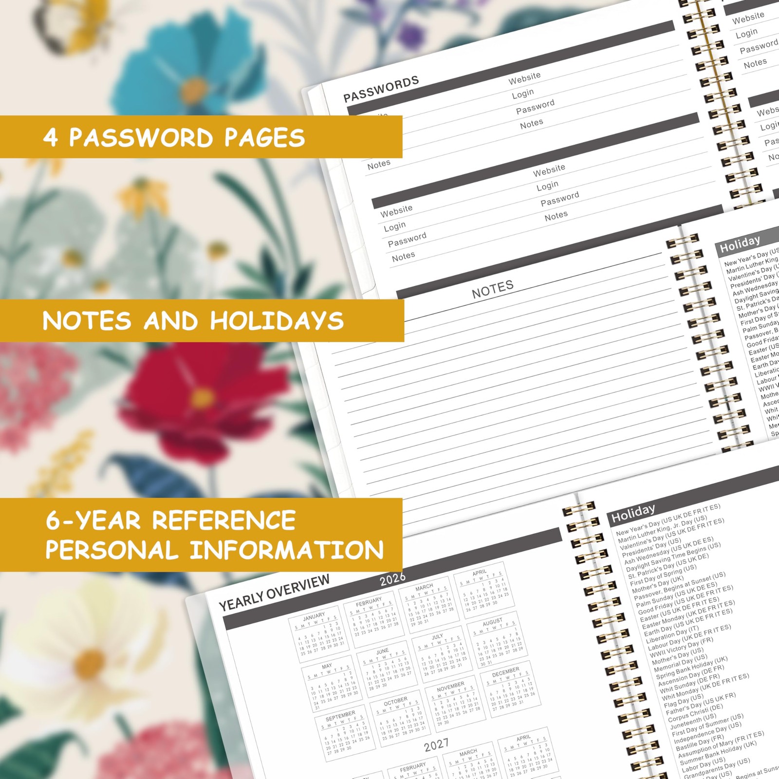 2026-2030 Monthly Planner – 5 Year Monthly Planner/Calendar 2026-2030, JAN. 2