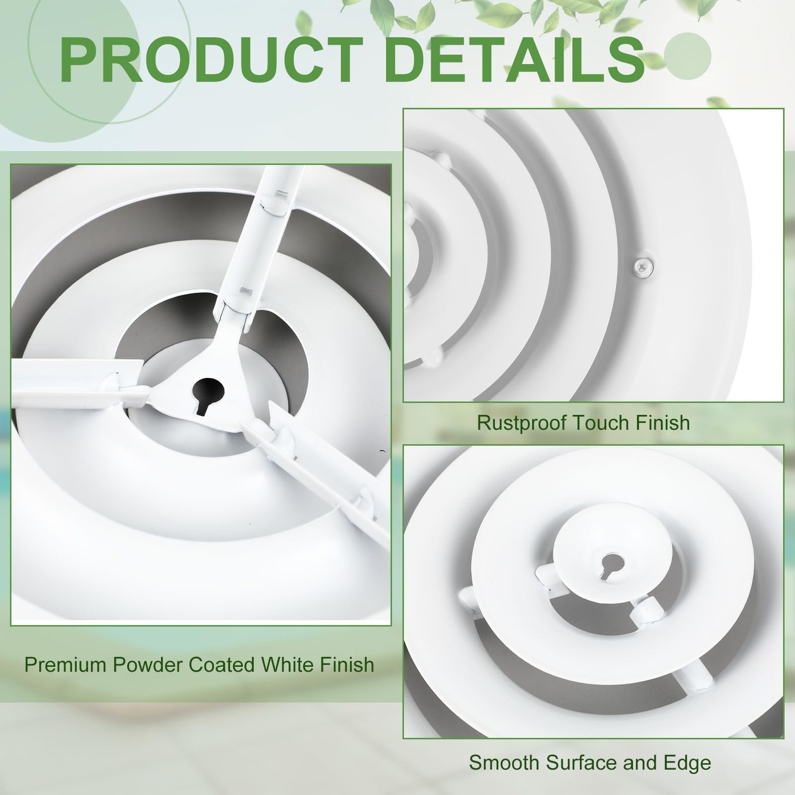 4 Pack 6 Inch round Vent Cover Ceiling Diffuser HVAC Vent Duct Cover Replacement