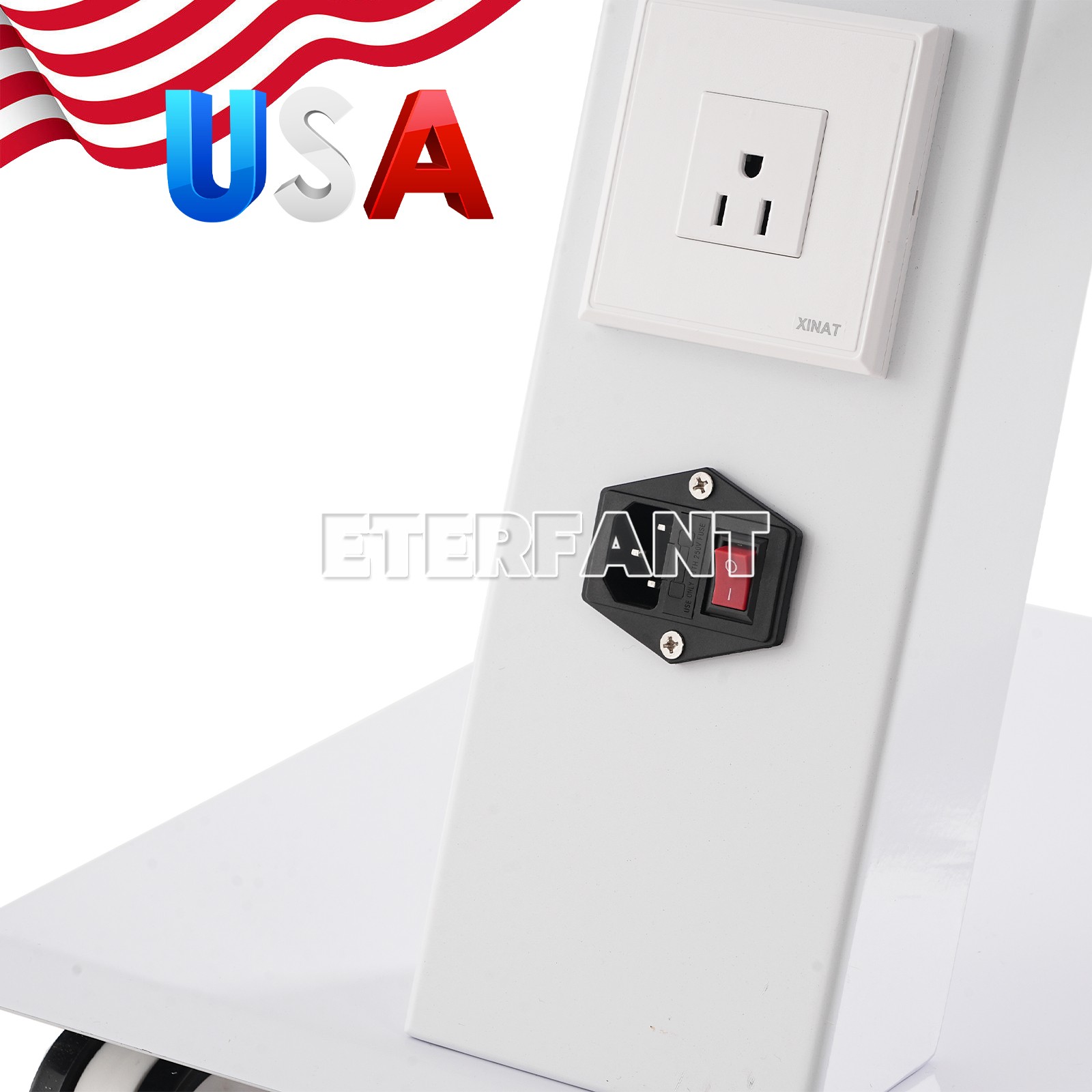 Dental 4 Drawers Mobile Acrylic Cabinet Wooden Cart/Trolley Cart with Socket US