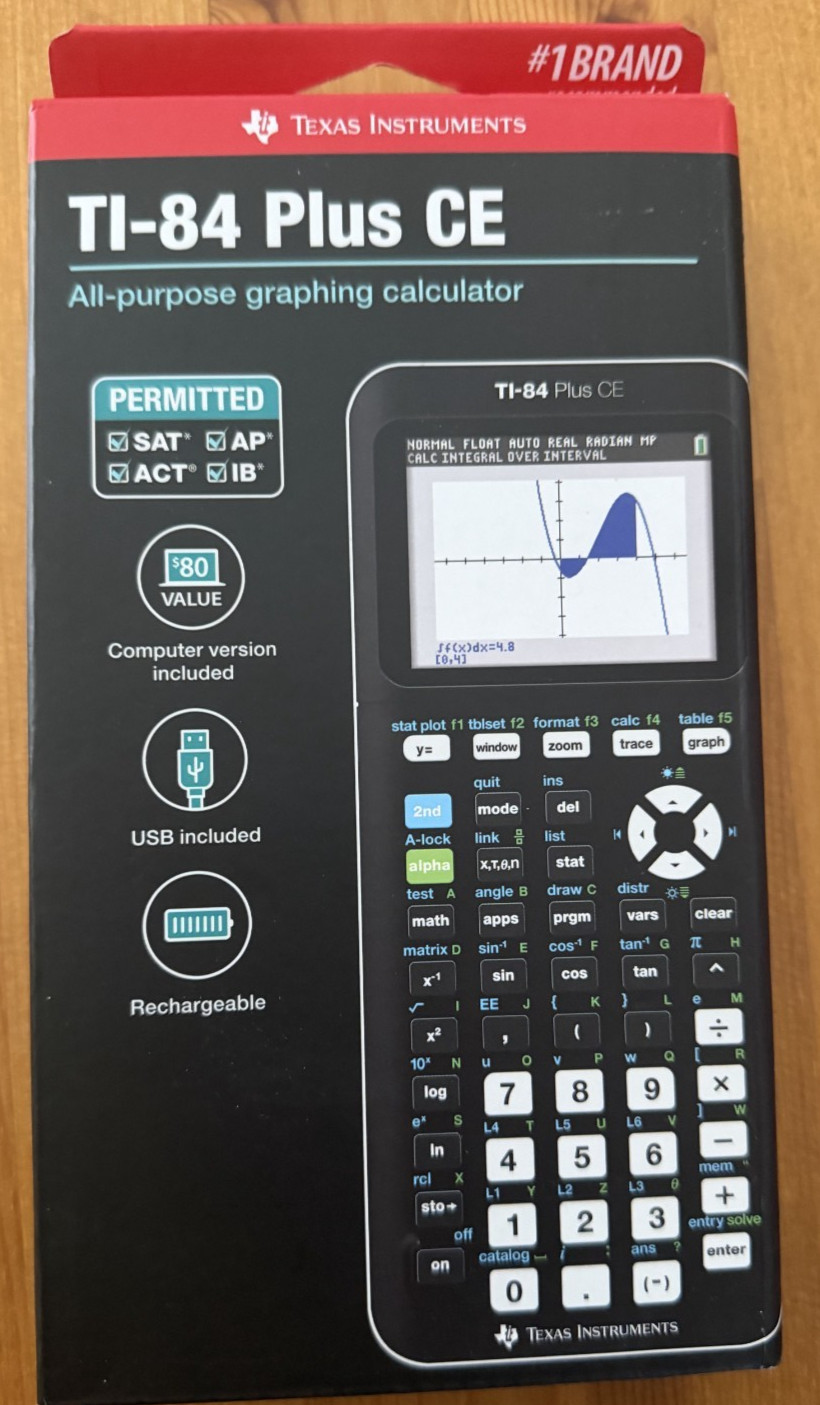 Texas Instruments TI-84 Plus CE Graphing Calculator Handheld USB Rechargeable