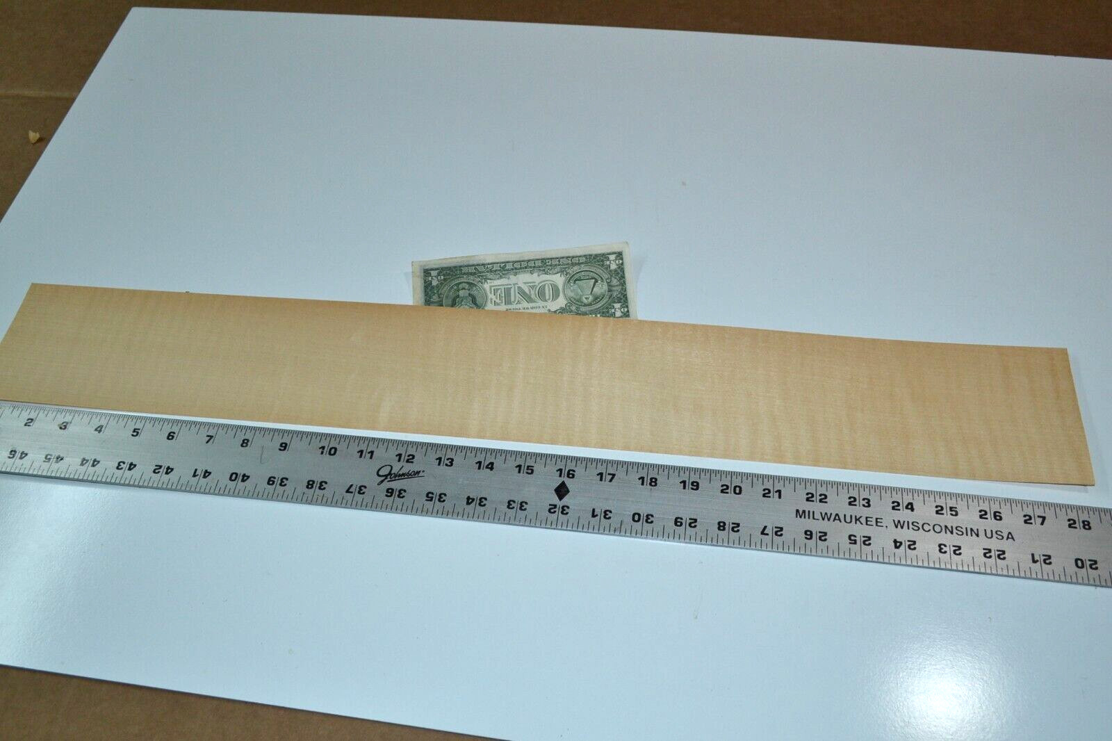 Mild Figured Maple Raw Wood Veneer Sheet 4 x 28 inches 1/42nd 7717-29