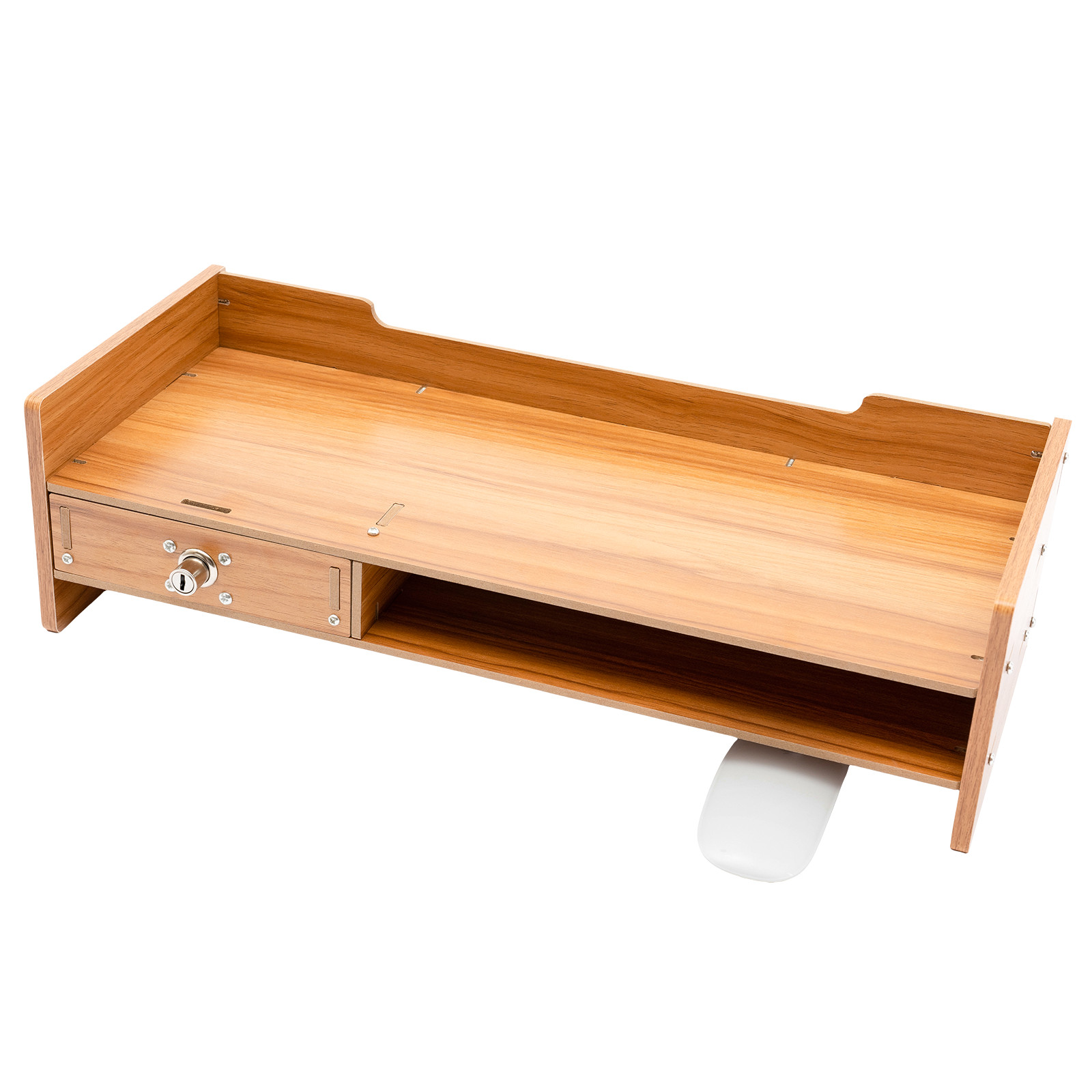 Wooden Desk Organizer with Drawers Office Supplies Computer Desktop Tabletop
