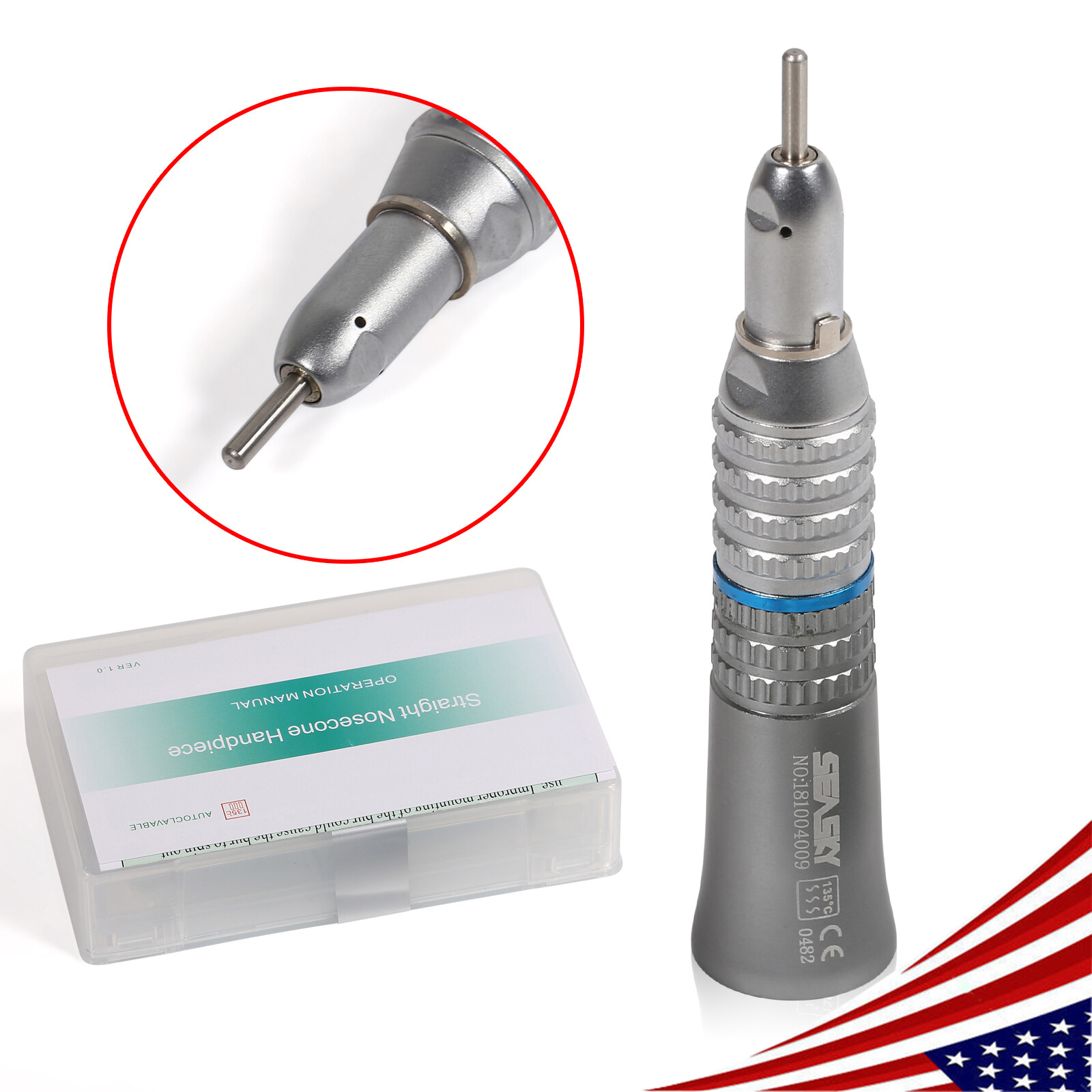 NSK Style Dental Slow Low Speed Straight Handpiece Nose Cone E-type SEASKY HP