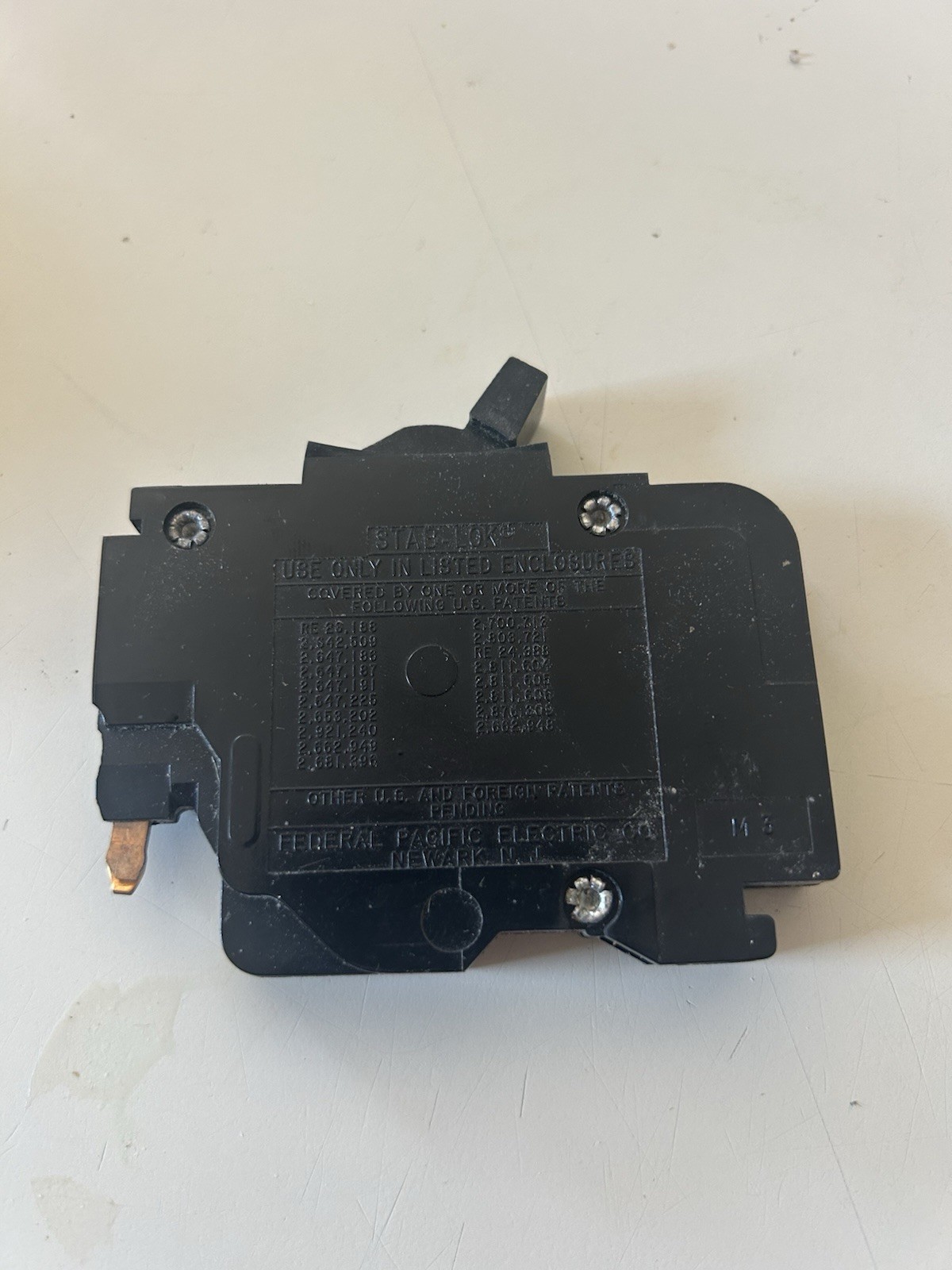 Federal Pacific Electric Stab-Lok 20 amp 1 Pole mini Circuit Breaker