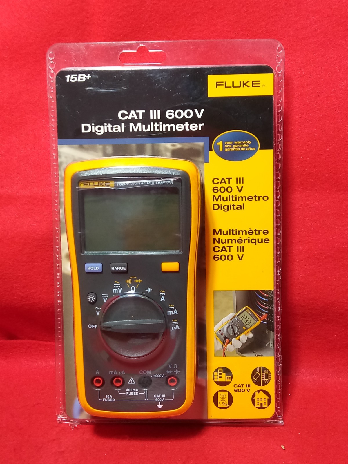 Fluke 15B+ CAT III 600V Digital Multimeter (1000V/10A)