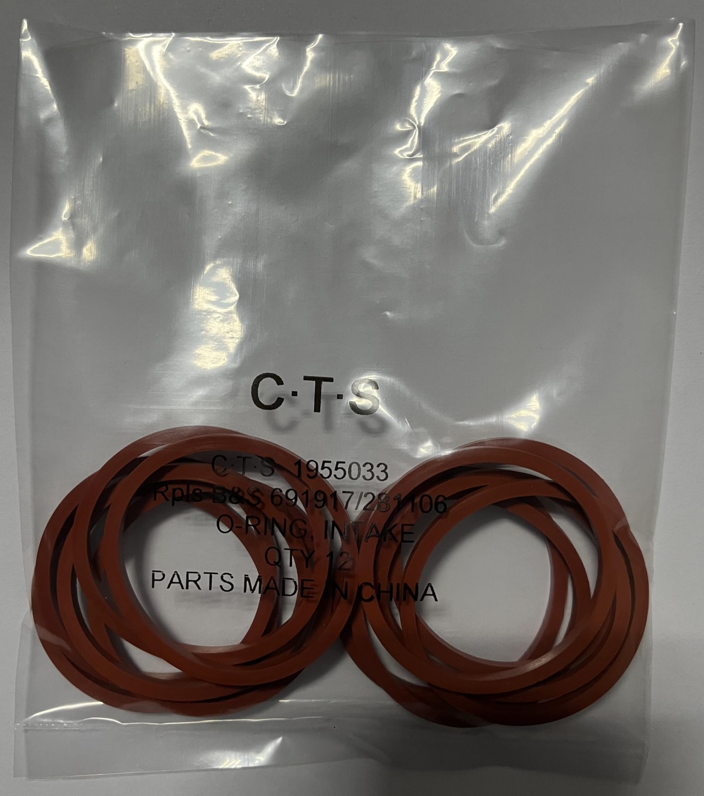 Intake O-Ring Seal for Many BS Engines Replaces B & S 691917 281106 (Pack Red