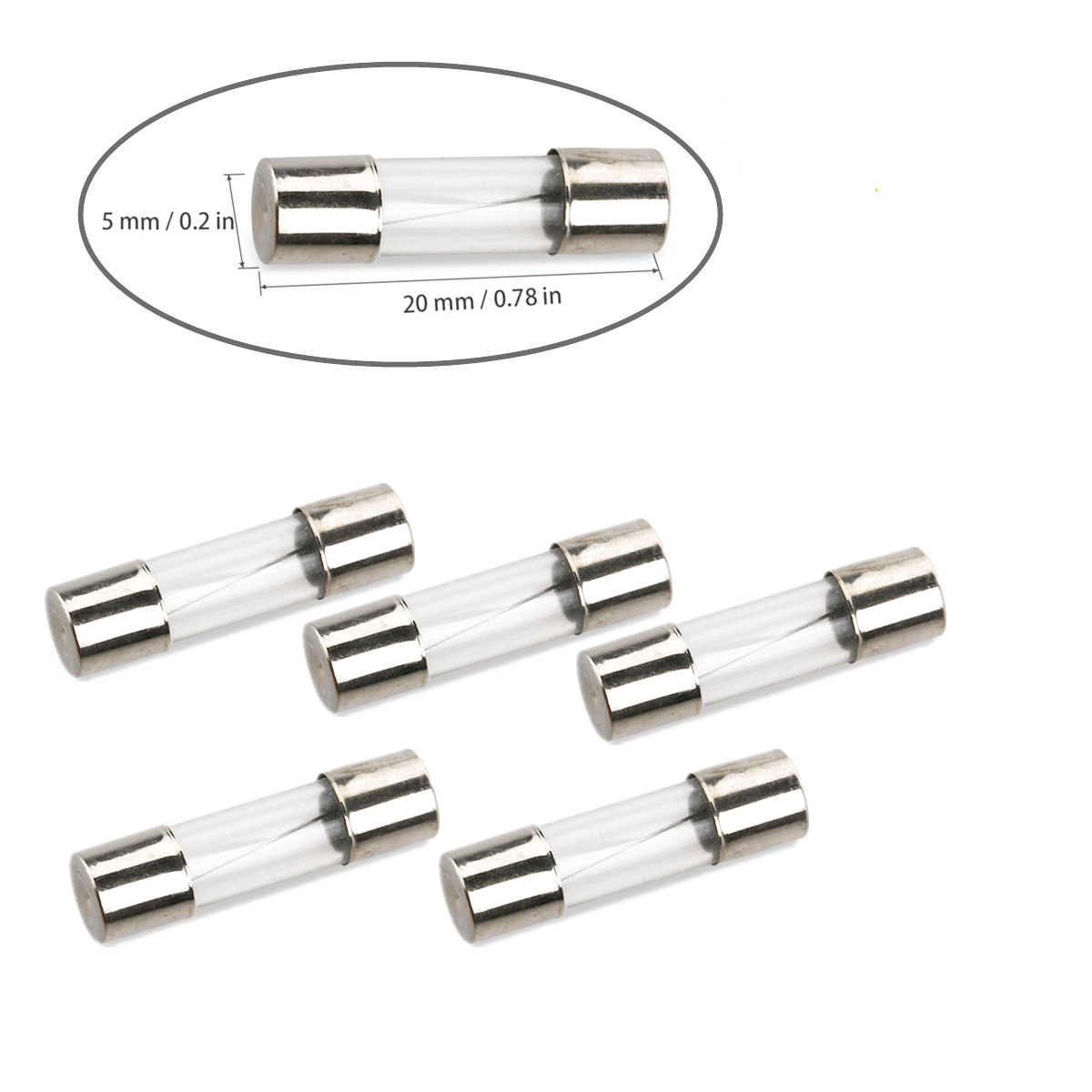 5Pcs F3.15AL250V 3.15A FAST Blow Fuse 5x20mm Fast Acting Fuse 3.15amp 250V