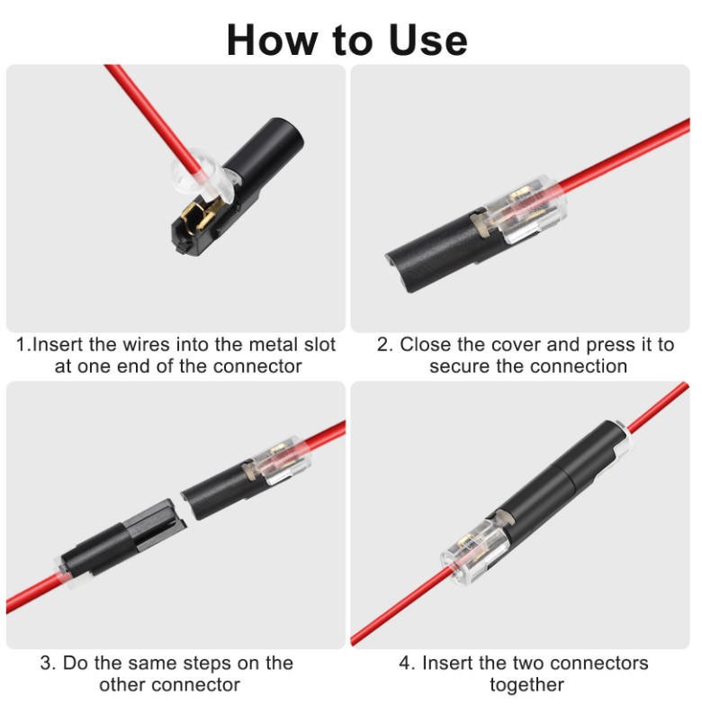 100Pcs Plug-In Quick Wire Connector Kit 1Pin+ 2Pin Reusable Clamp Terminal Block