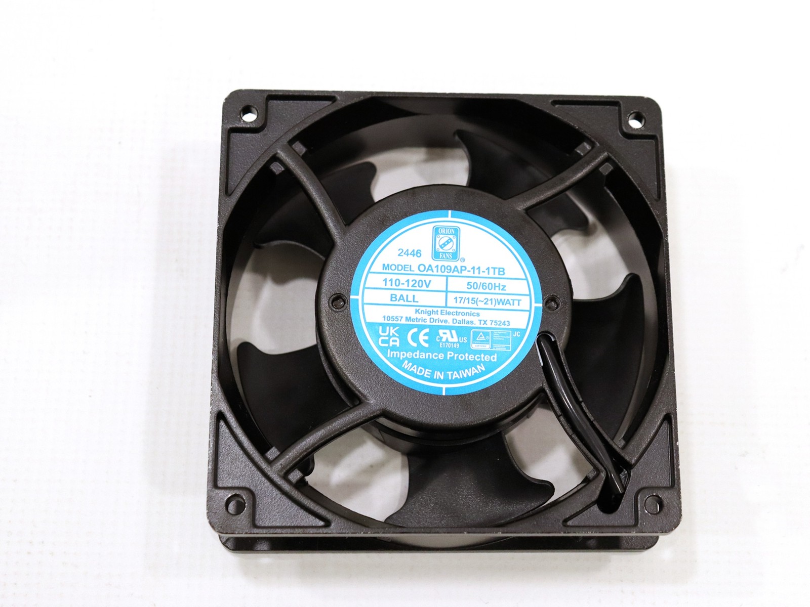 Orion Cooling Fan OA109AP-11-1TB 2446 110-120V 50/60Hz AC Fan (Black)