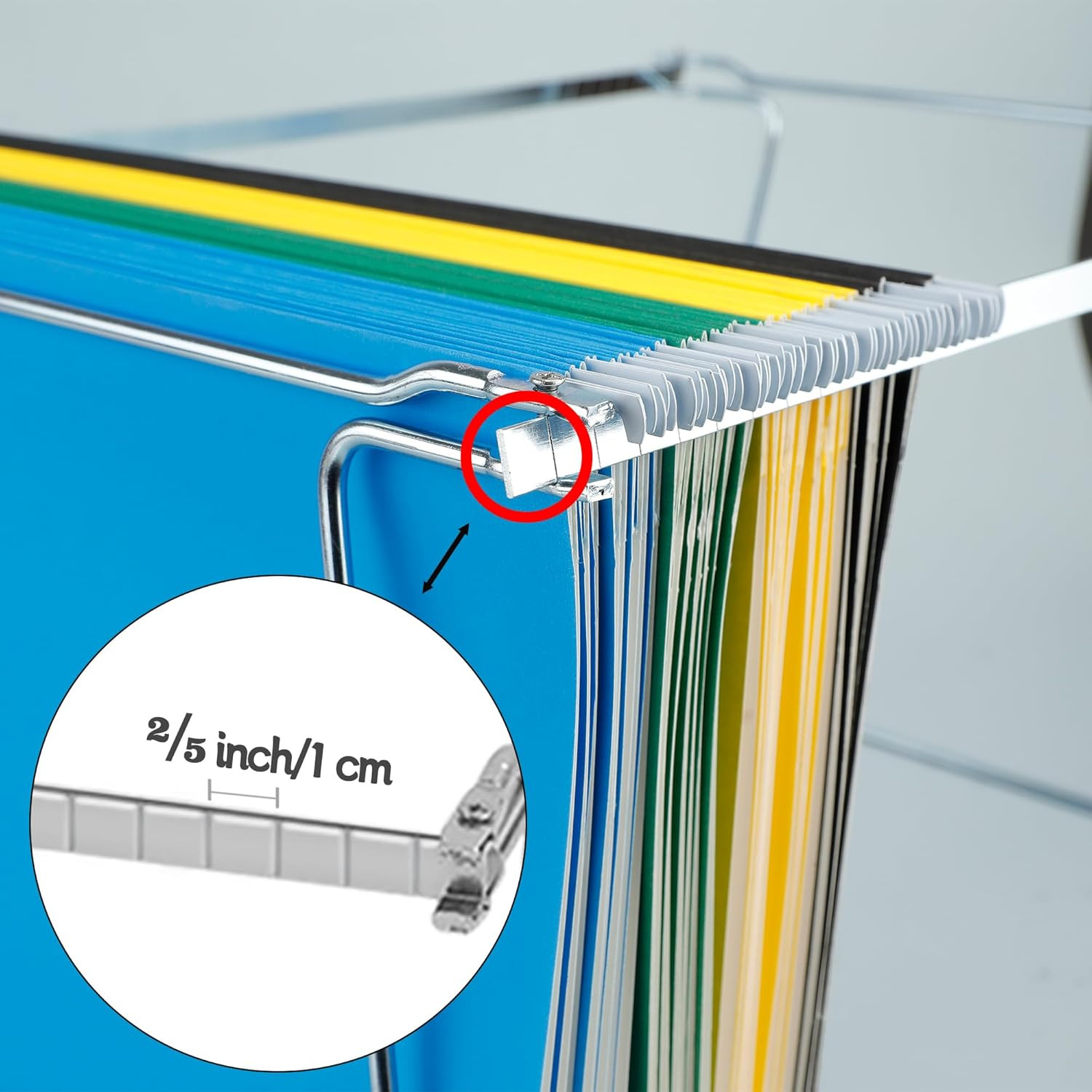 2 Pack Hanging File Folder Frame Adjustable Steel Cabinet Rails 11-17.4 In