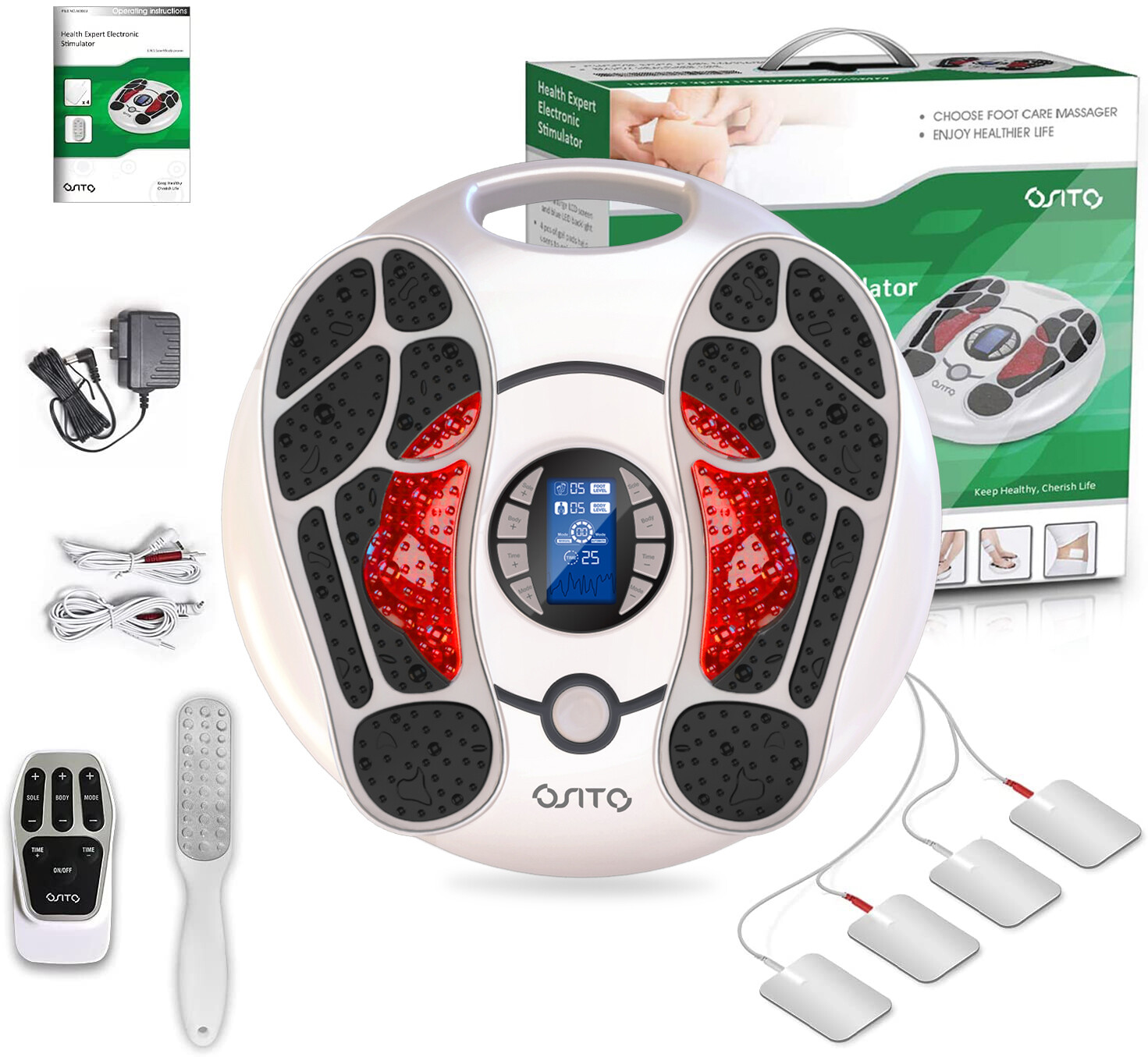 OSITO EMS TENS Foot Stimulator Circulation Massager for Neuropathy, Leg Booster