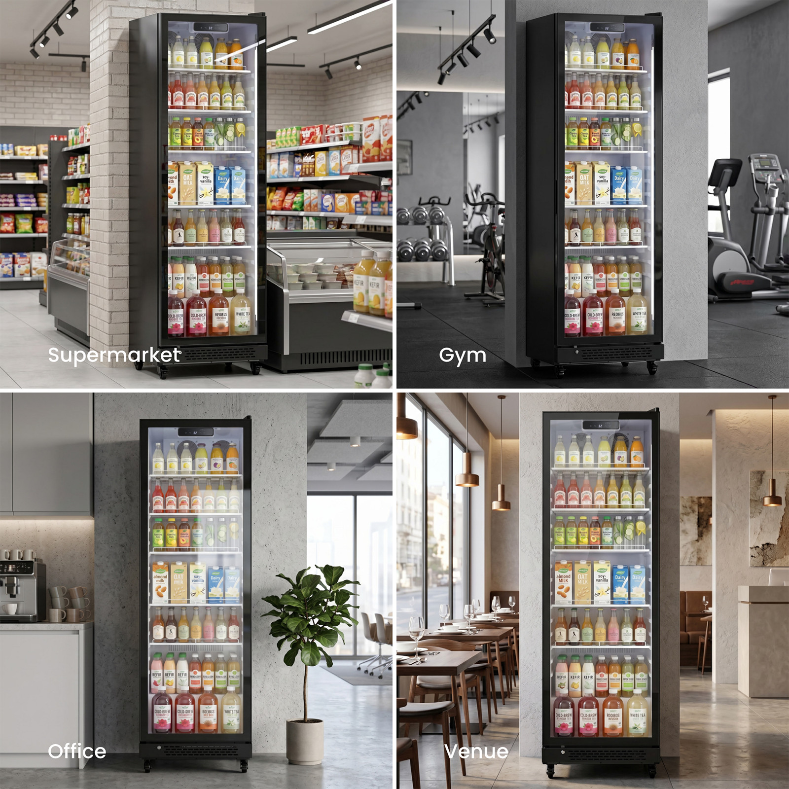 Yeego Commercial Refrigerator Display Cooler 1 Glass Door Merchandiser Fridge
