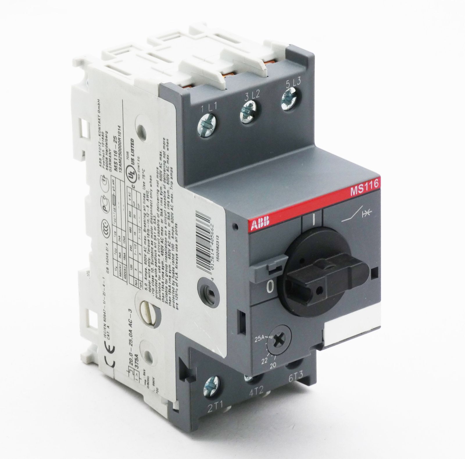 ABB MS116 MS116-25 1SAM250000R1014 20-25.0A Motor Circuit Breaker -used-