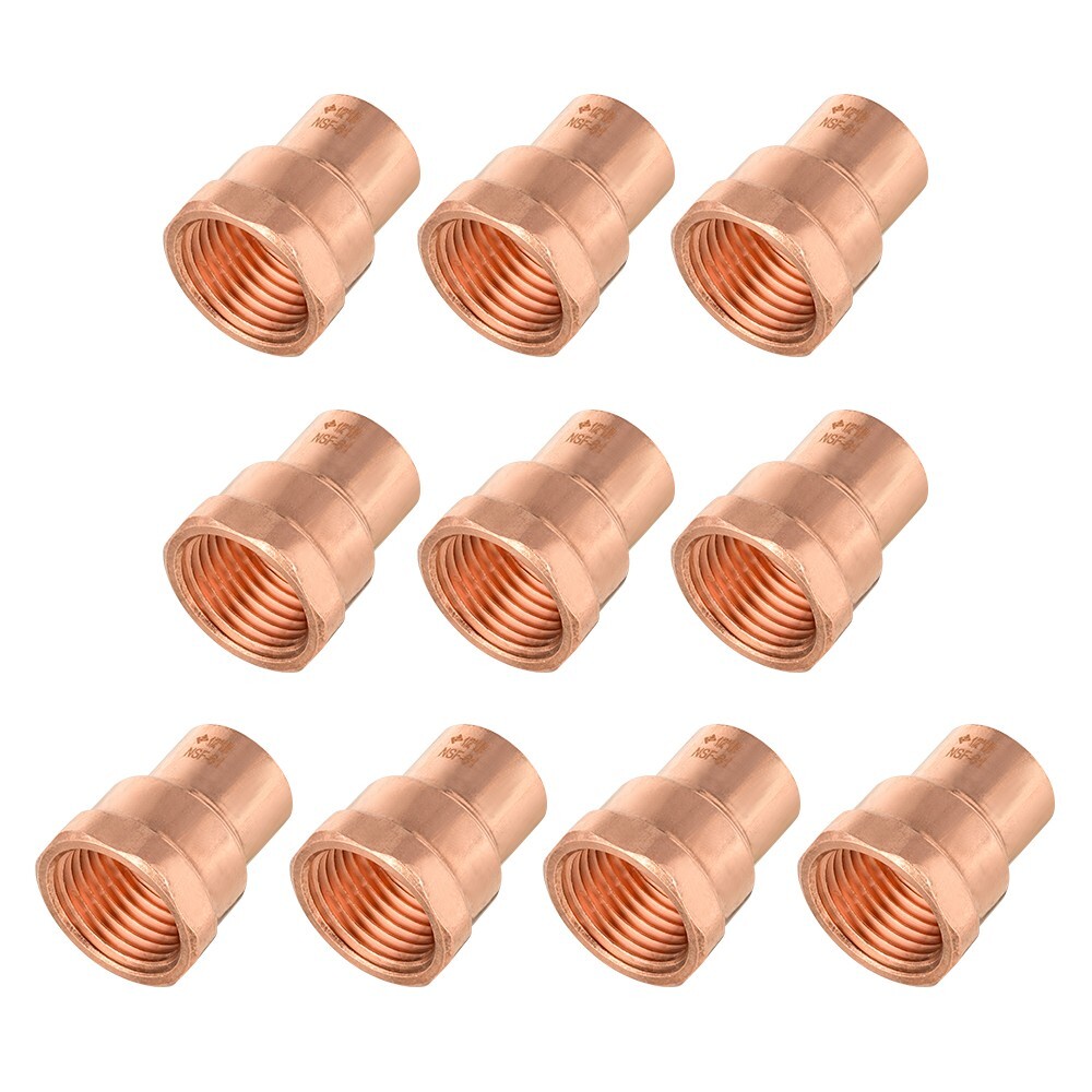 10 PCS EFIELD 1/2″ C x 1/2″ FNPT Copper Female Adapter Fittings, Lead Free