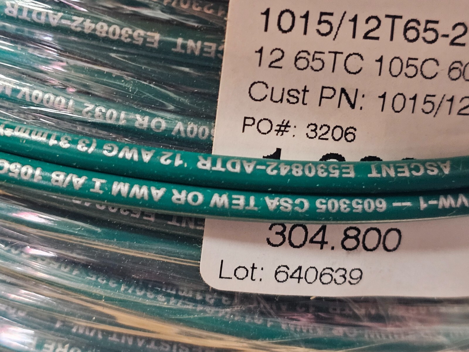 IEWC 1000′ 12 AWG, UL 1015 Lead Wire, 65 Strand, 105C, 600V, Tinned copper, PVC