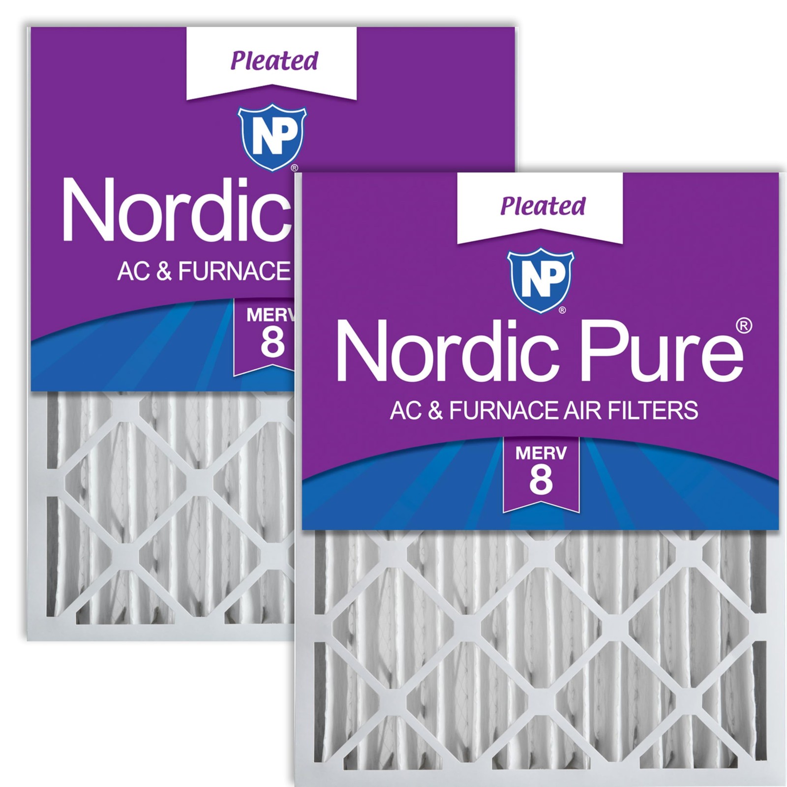 Nordic Pure 20x25x4 (19_1/2 x 24_1/2 x 3_5/8) Pleated 19.5″ x 24.5″ x 3.6″