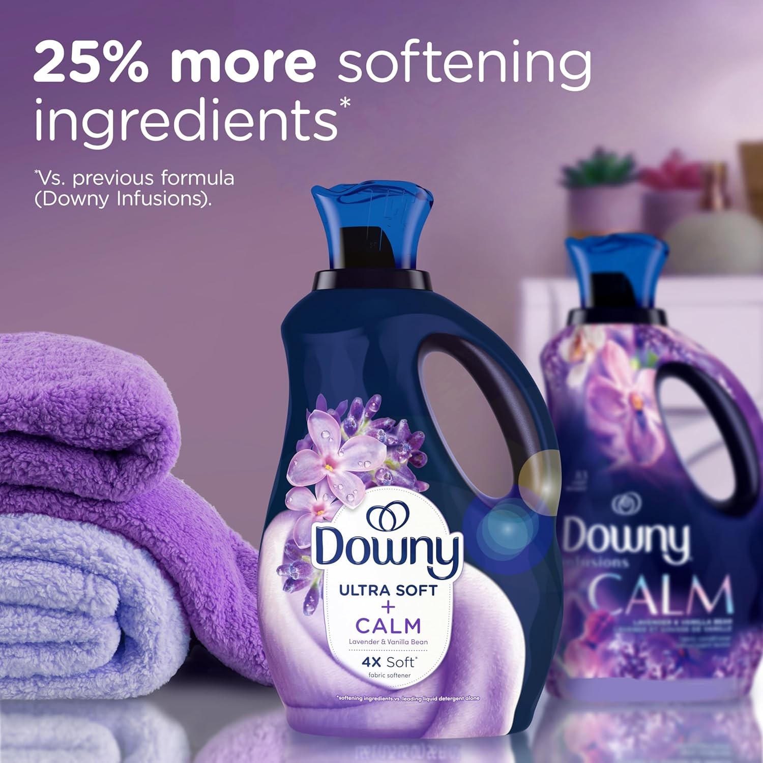 Downy Ultra Soft Fabric Softener Liquid, Calm, Lavender and Vanilla Bean, 56…