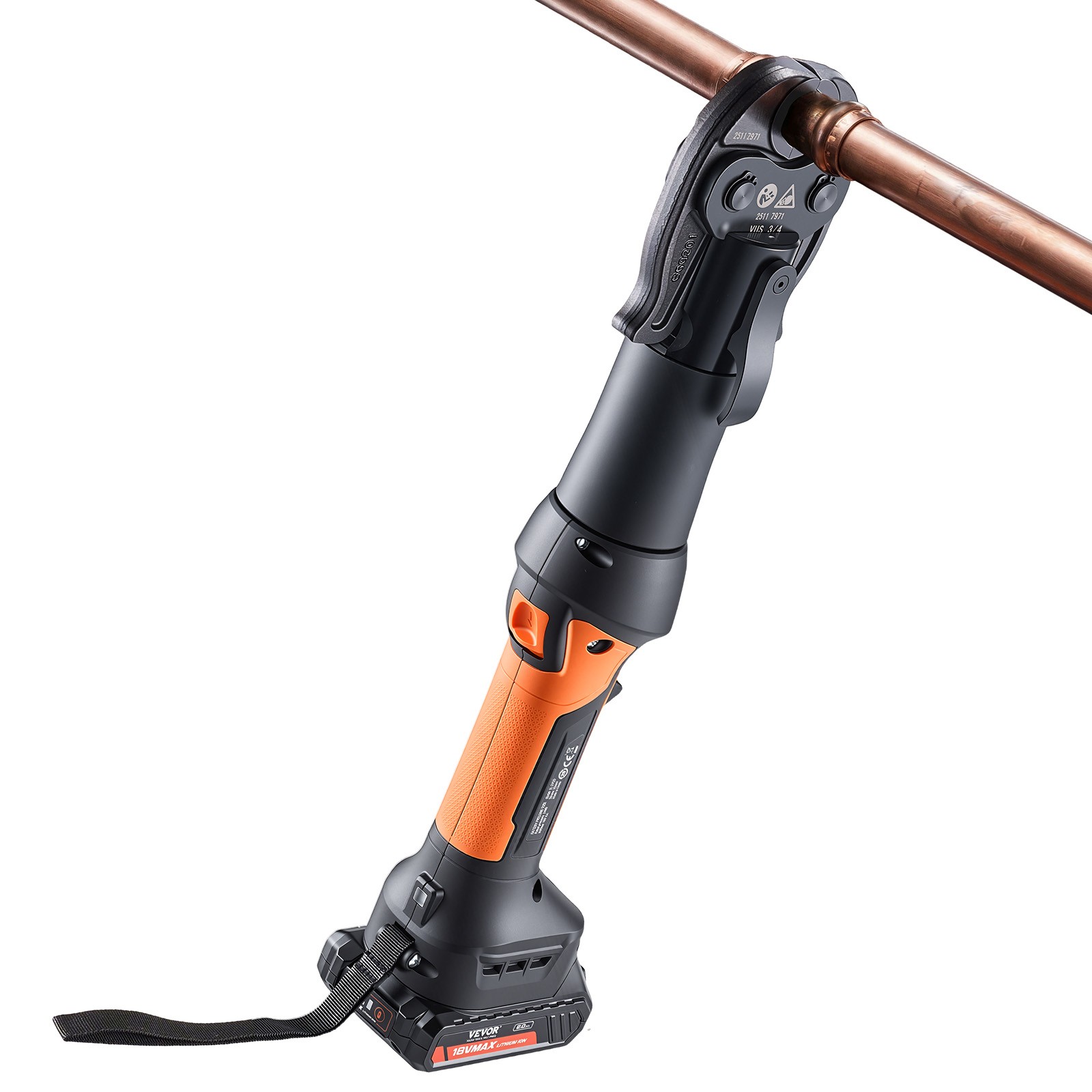 VEVOR Press Tool 18V Electric Pipe Crimping Tool for 1/2″ 3/4″ 1″ Copper Pipes