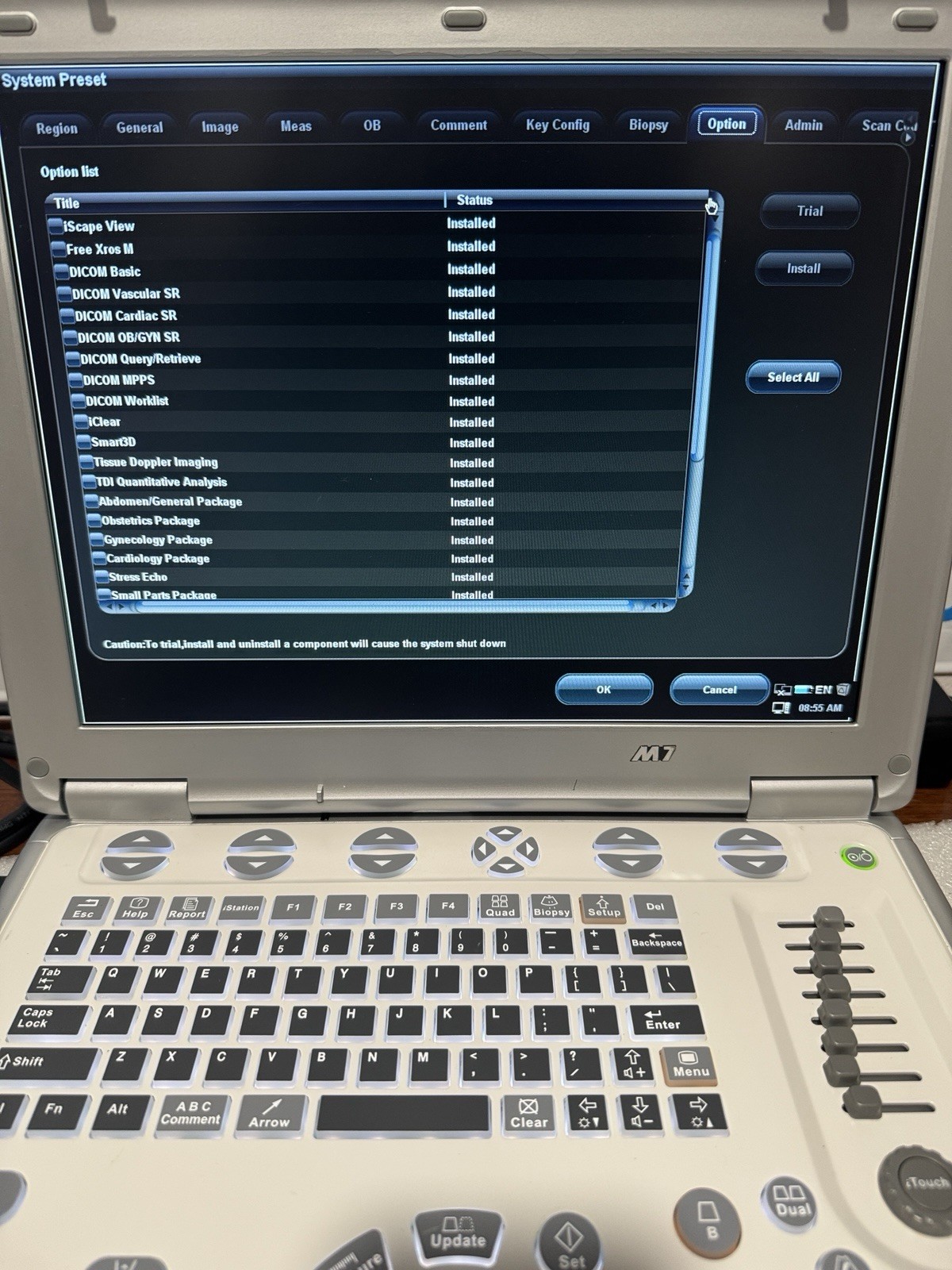 Mindray M7 With Linear Transducer 7L4S (YOU WILL RECEIVE WHAT IS IN THE PICTURE)