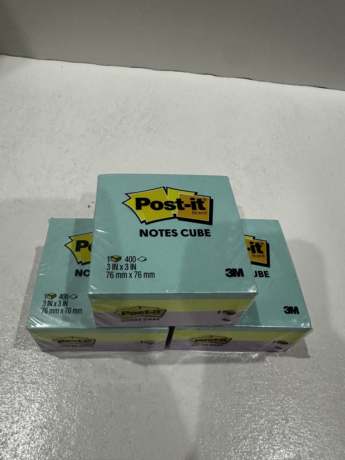 Post-it Notes Original Sticky Notes Cube, 3″ x 3″, 400 Sheets, 3 Pack