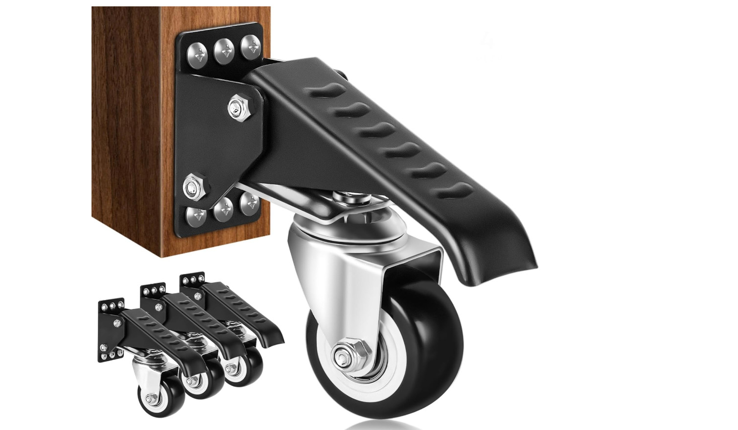 4 PACK Workbench Casters Kit 880Lbs Capacity EXTRA Heavy Duty Retractable Wheels