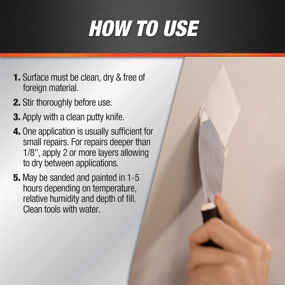 Dap Alex Plus Interior/Exterior Wall Repair Spackling 16 fl oz Tub – DAP 18749