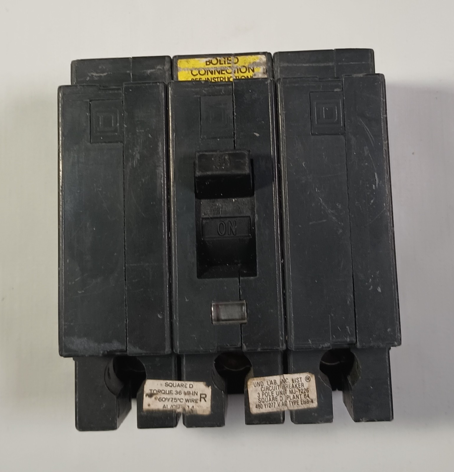 Square D EHB34030 3 Pole Circuit Breaker Chipped