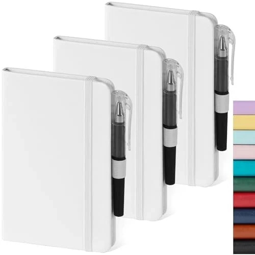 Small Notebook Pocket Size Journal 3.7″ x 5.7″ (3 Pack), A6 Mini A6 3 White