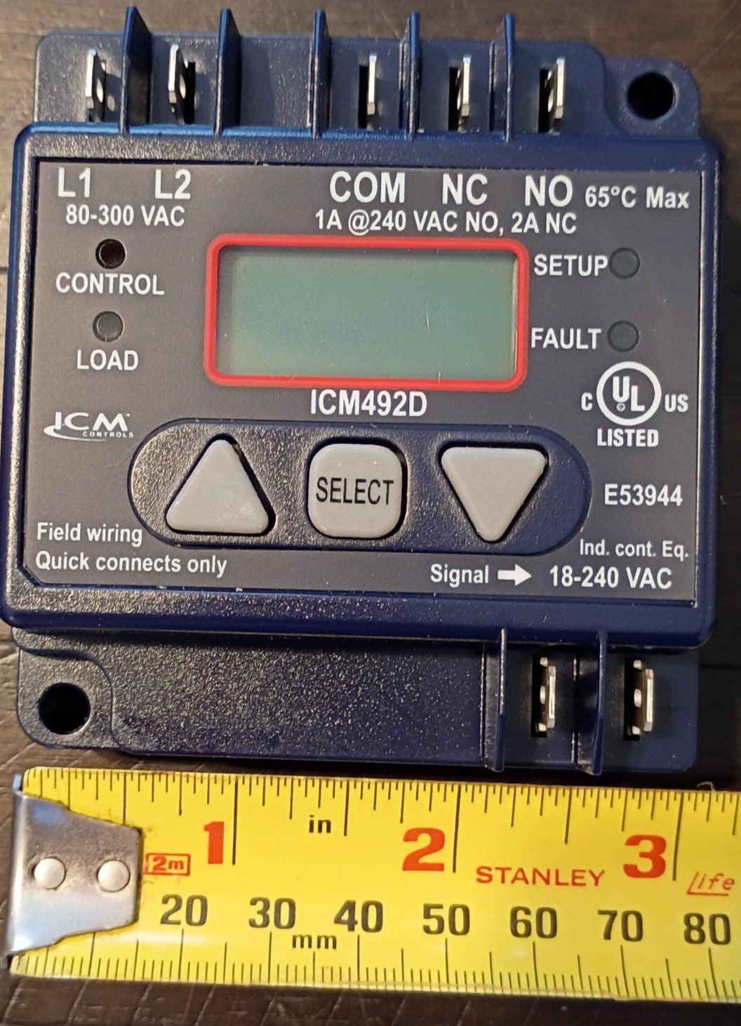 ICM 492D Single Phase Digital Line Voltage Motor Monitor 80-300 VAC-Made in USA
