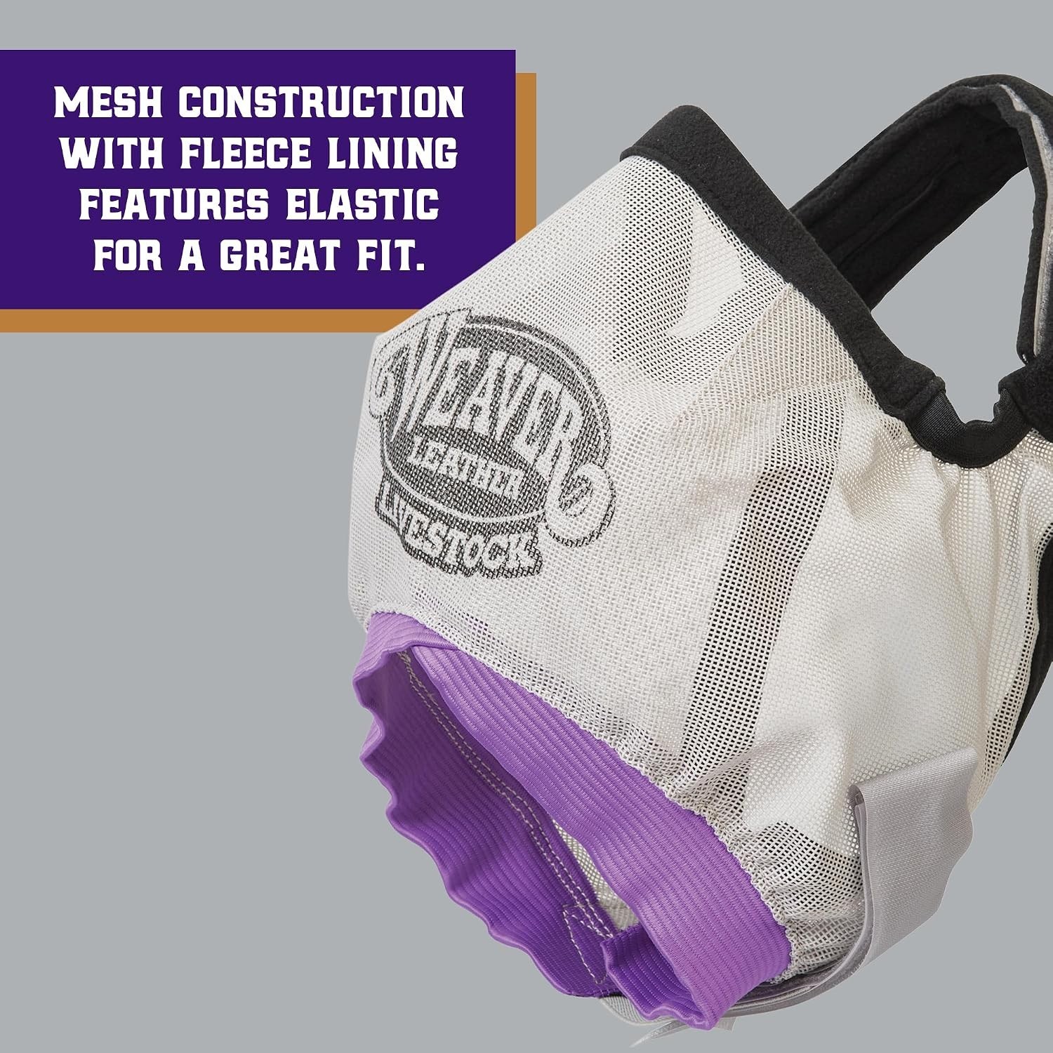Weaver Leather Weaver Livestock Cattle Fly Mask Adjustable Mesh-Covered Cow