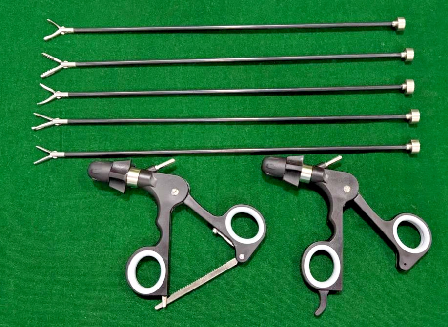 5pc Laparoscopic Monopolar Grasper Insert 5mmx330mm with 2pc Handle Reusable