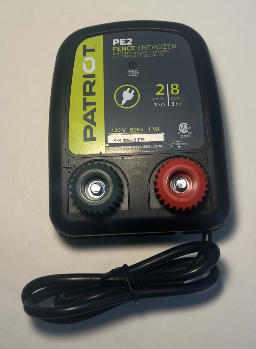 Patriot PE2 Electric Fence Energizer for Pet & Garden, 2 Miles | OPEN BOX