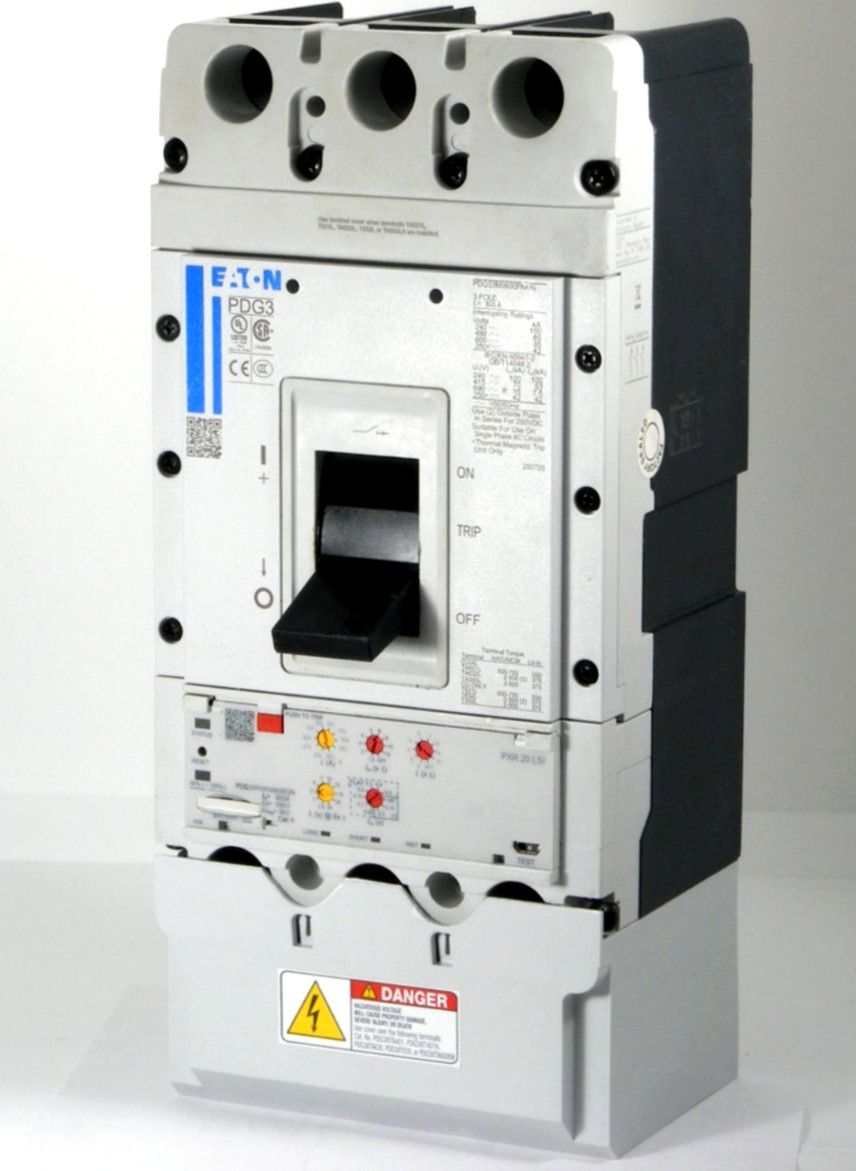 NEW Eaton PDG33M0600E2NL Circuit Breaker, PXR20 LSI, 3P 600A 600V 65kA, w/Lugs B