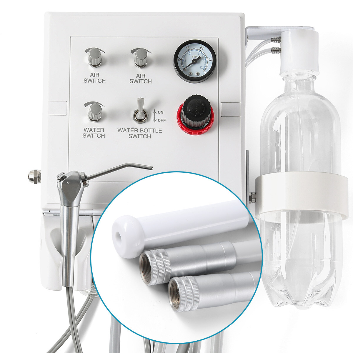 Portable Dental Turbine Unit Weak Suction Work +Air Compressor/Handpiece 2/4Hole