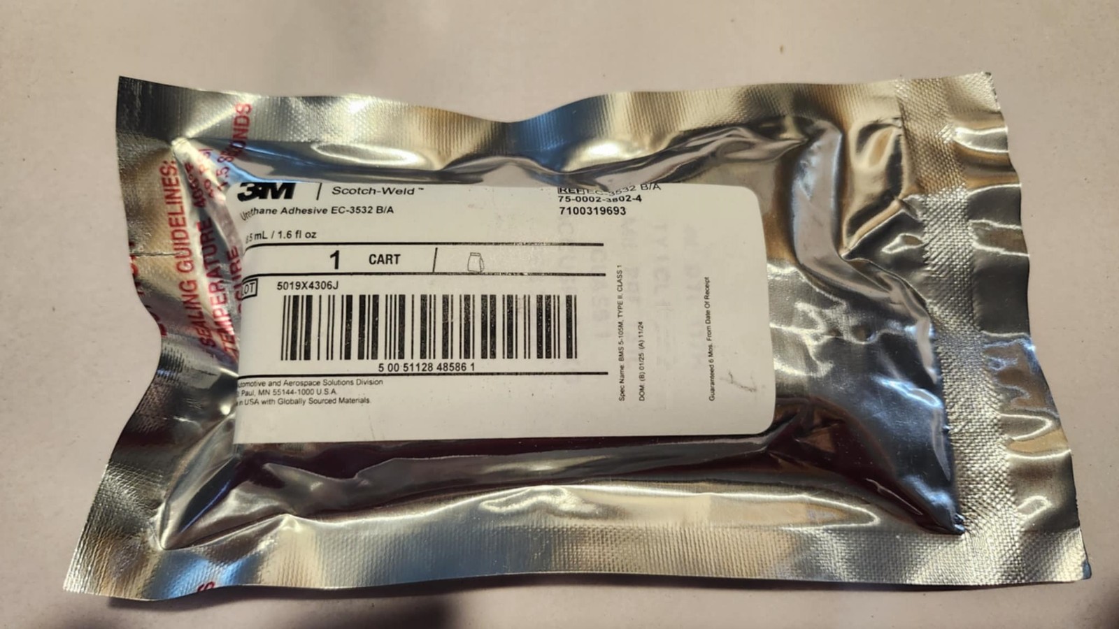 3M Scotch-Weld Urethane Adhesive EC-3532 B/A – 45 mL (1.61 fl oz) Lot of 34